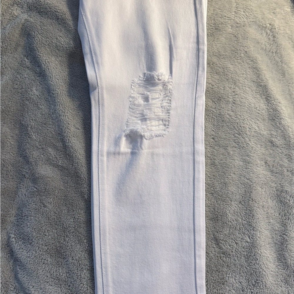 Manfinity White Distressed Ripped Jeans Size 34 - Picture 6 of 7